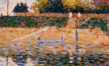 ジョルジュ・スーラ Painting - アニエールのビーチ近くのボート 1883